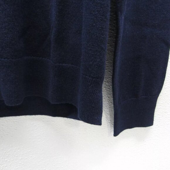 NEW PROSPER CLOTH Mens Merino Wool and Silk Crewneck Sweater Sz M Midnight Blue - Picture 5 of 10